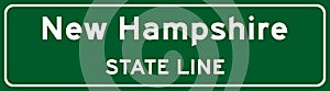 New Hampshire state line road sign