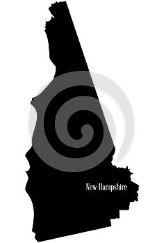 New Hampshire State Silhouette Map