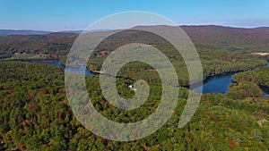 New Hampton landscape aerial view, New Hampshire, USA