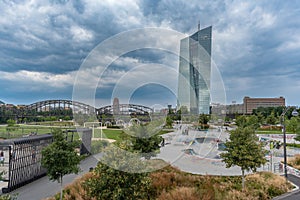 New headquarters of the European Central Bank or ECB, Frankfurt, Germany
