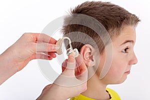 New hearing aid for a young boy