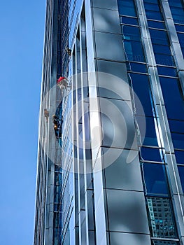 New high luxury apartment building at suburban area with blue sky