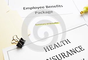 New hire Benefits documents photo