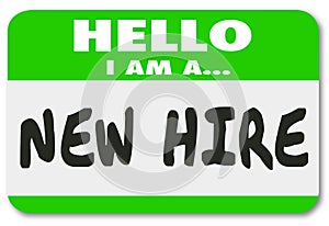 New Hire Nametag Sticker Green Employee Rookie Fresh Talent