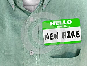 New Hire Nametag Sticker Green Shirt Rookie Employee Fresh Talent