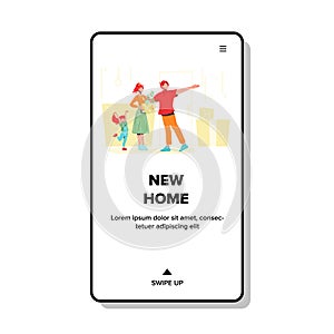 New Home Apartment Settling Young Family Vector photo
