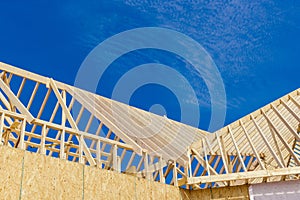 New home construction of construction roof timbers the framing