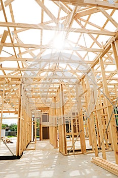 New home construction framing.