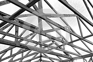 New Home Construction Framing in the progress of building a new house