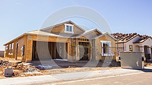 New Home Construction In Housing Development