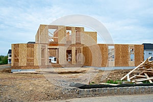 new home construction plywood frame residental building