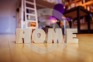 New Home: HOME Letters on the floor