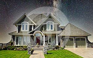 New Home House Custom Designed Maison Starry Night Sky Background