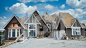 New Home House Dwelling Housing Residence Building Site Tar Paper Exterior Construction