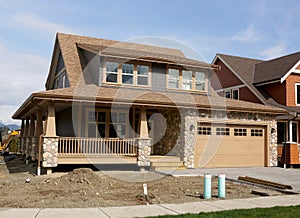 New Home House Exterior Brown Construction