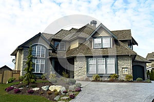 New Home House Exterior Brown Roof