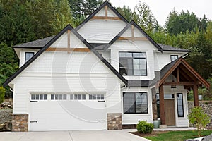 New Home Residence Exterior Street View House White photo