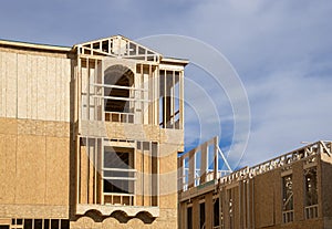 New home under construction wood framing