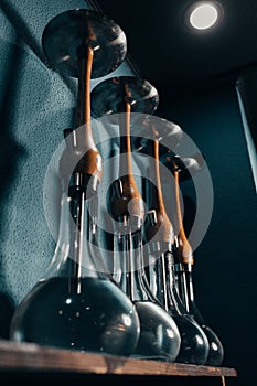 New hookahs on the bar shelf