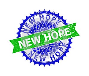 NEW HOPE Bicolor Rosette Scratched Stamp Seal