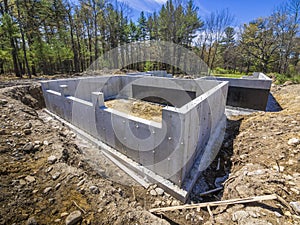 New house concrete foundation photo