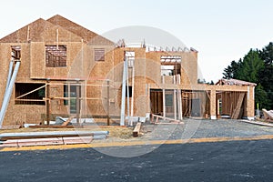 New House Construction in North America Subdivision