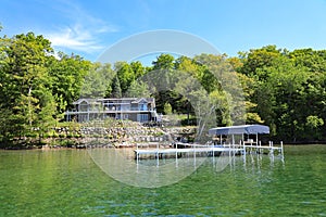 New house and dock on Walloon Lake