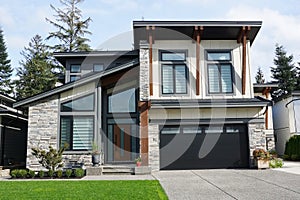 New House Home Canada Modern Design Exterior Details Front View Siding photo