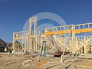 New house under construction background