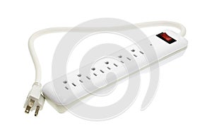 New household surge protector on a white background