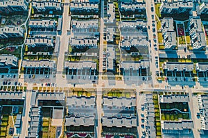 New houses quarter, aerial top view