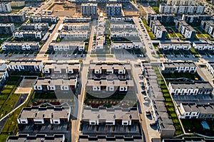 New houses quarter, aerial top view