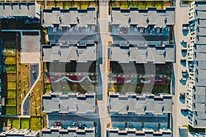 New houses quarter, aerial top view