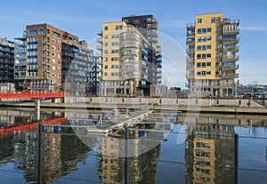 New housing area by the river