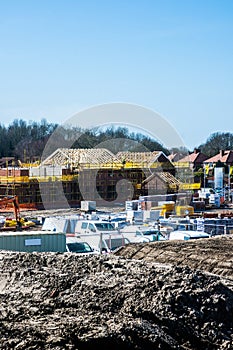 A new housing estate under construction