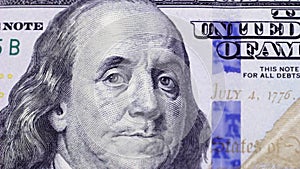 The new hundred dollar bills in full screen, monetary background