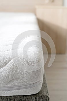 new hypoallergenic foam mattress on bed indoors