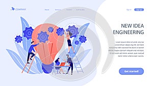 New idea engineering concept landing page.