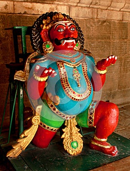 A new idol that is called bhootha vahana in the ancient Brihadisvara Temple in Thanjavur, india.