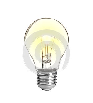 New incandescent light bulb for modern lamps on white