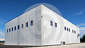 New industrial building made of large prefab concrete panels