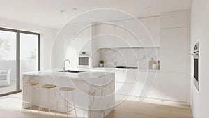 Modern kitchen interior with a minimalist design.