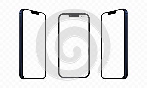 New iPhone 13, Pro Max, Pro, Mini. Mock-up screen iphone and back side iphone. Vector illustration. Zaporizhzhia, Ukraine -