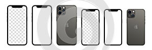 New iPhone 13, Pro Max, Mini Mock-up. Vector realistic iphone screen template. Vector illustration