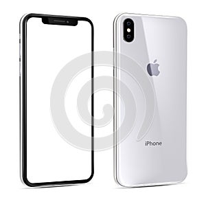 New iPhone Xs white view at an angle