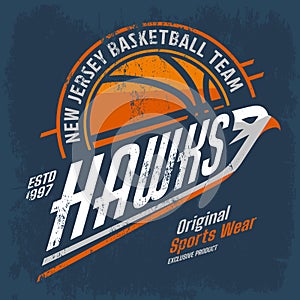 New Jersey basketball team logo for clothing