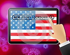 New Jersey lockdown news means curfew from coronavirus covid19 - 3d Illustration