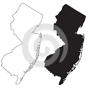 New Jersey map on white background. New Jersey state sign. outline map of New Jersey. flat style