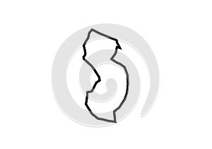 New Jersey outline map state shape united states