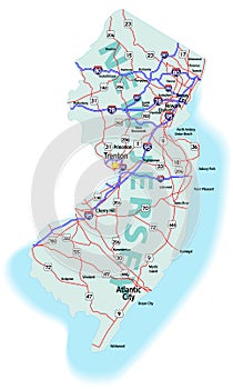 New Jersey State Interstate Map